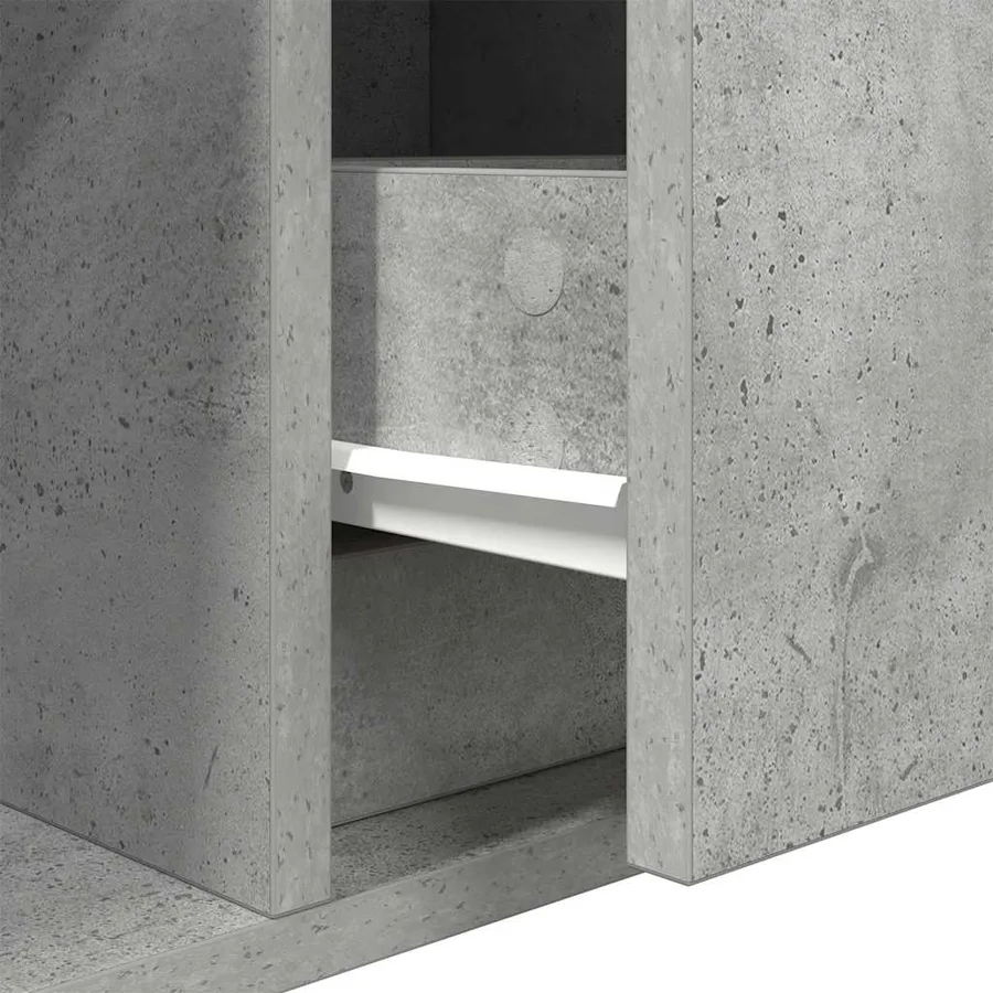Meuble TV gris béton 80x31x25,5 cm bois d'ingénierie - 12