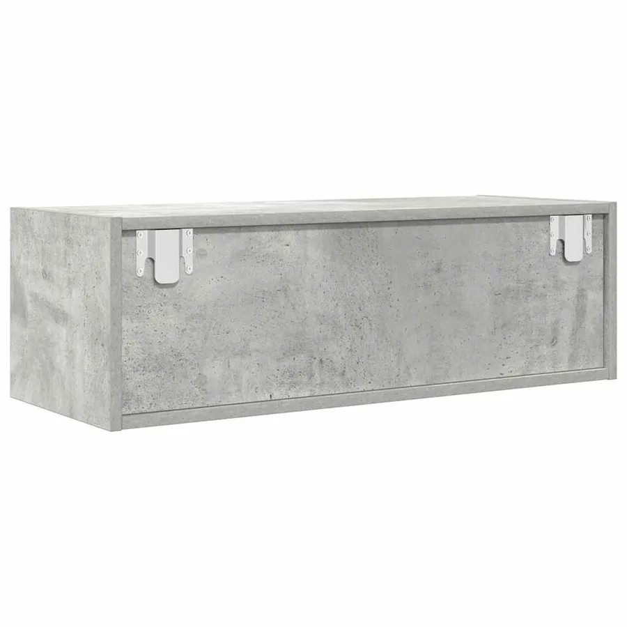 Meuble TV gris béton 80x31x25,5 cm bois d'ingénierie - 8