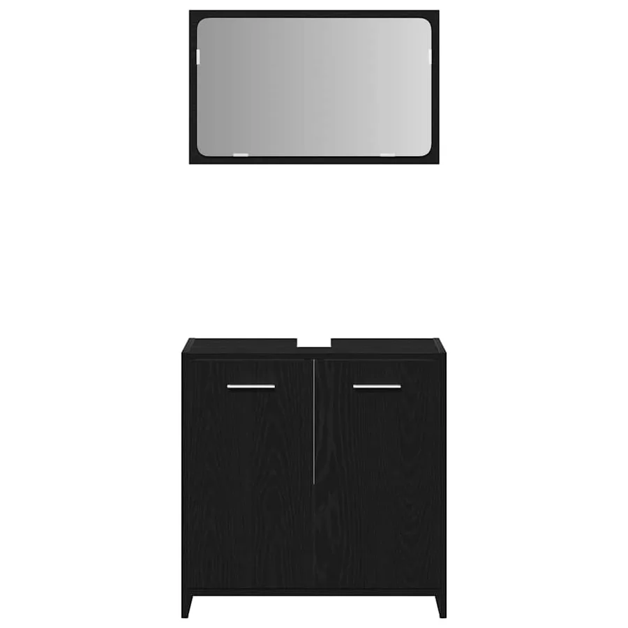 Armoire de salle de bain avec miroir chêne noir - 6