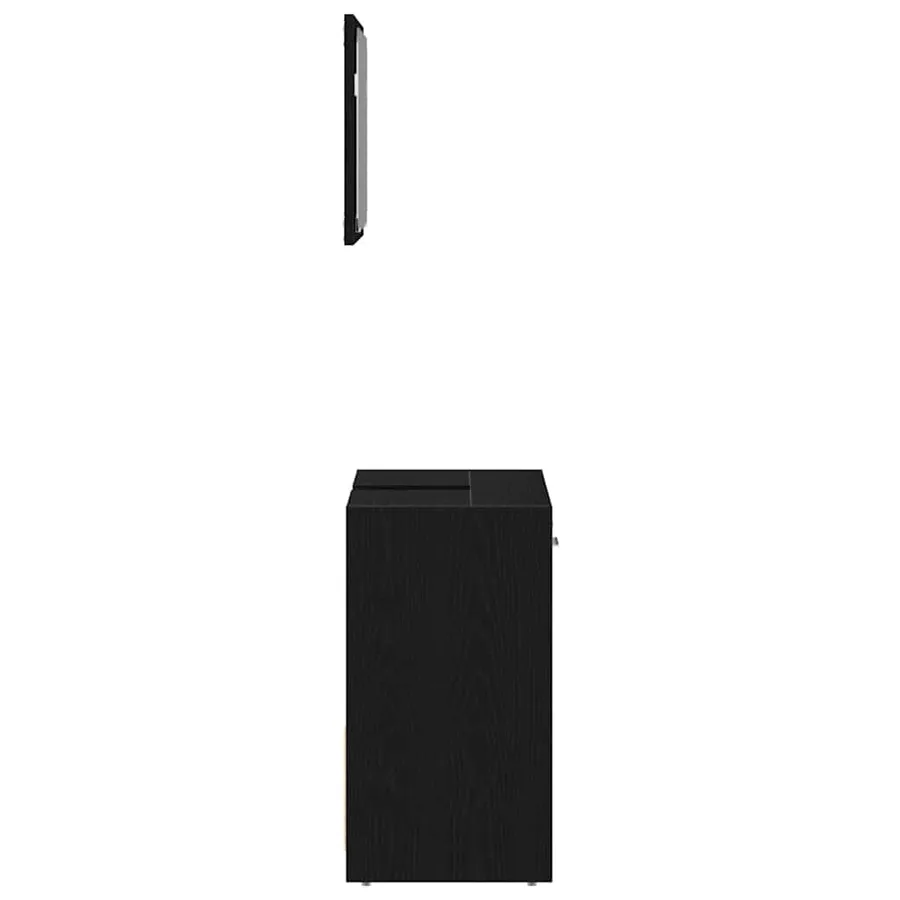 Armoire de salle de bain avec miroir chêne noir - 7