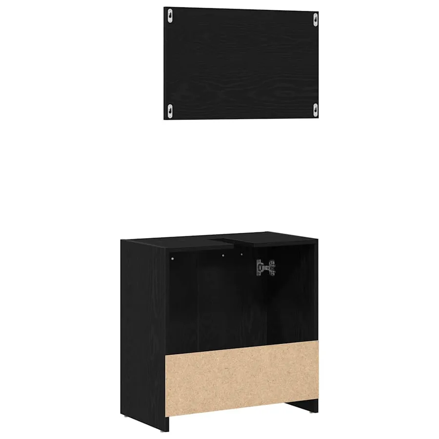 Armoire de salle de bain avec miroir chêne noir - 8