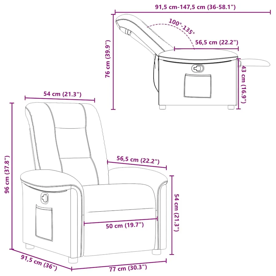Fauteuil inclinable Gris foncé Tissu - 11