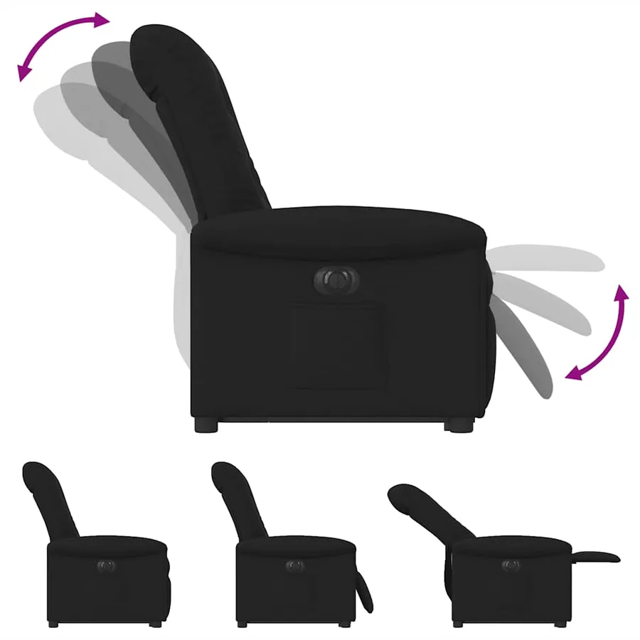 Fauteuil inclinable électrique noir tissu - 8