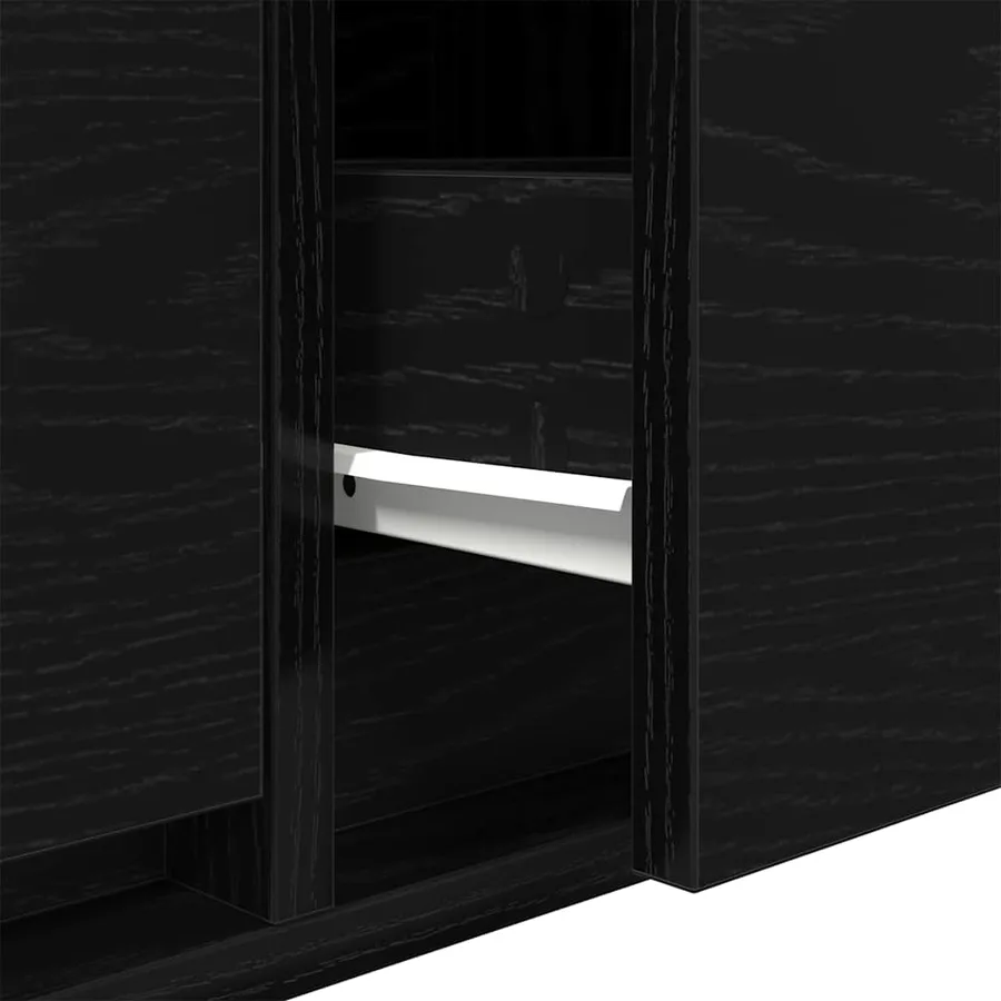 Meuble TV Chêne noir 100 x 31 x 25,5 cm Bois d'ingénierie - 11