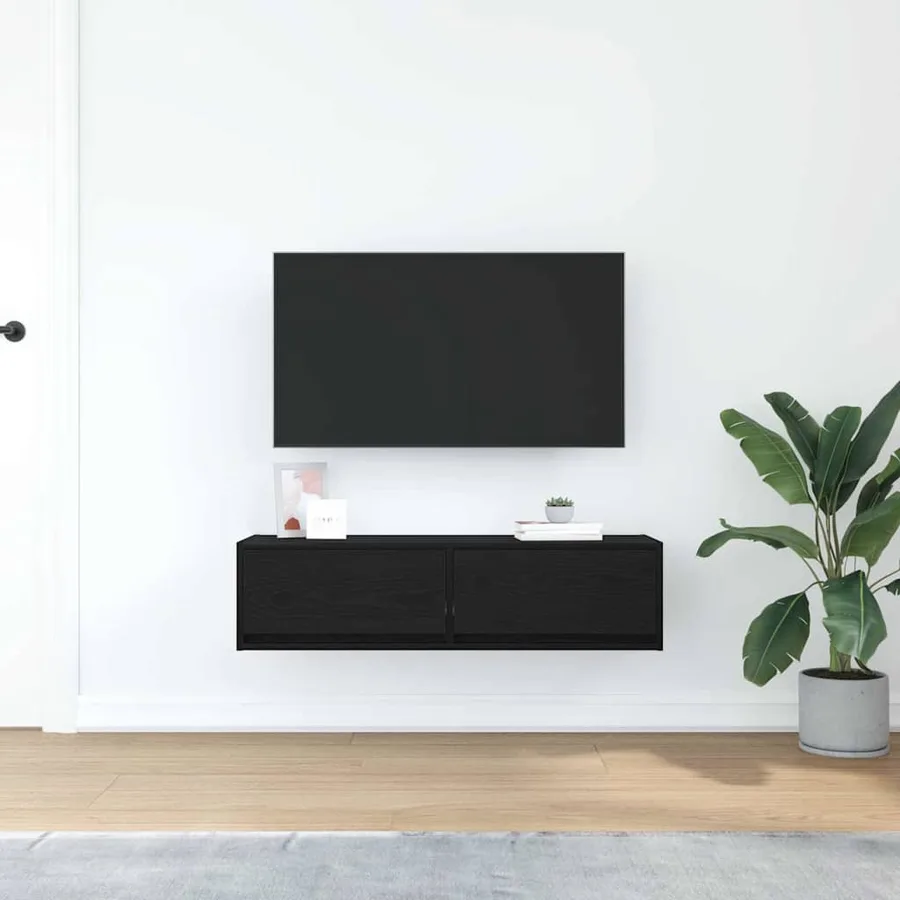 Meuble TV Chêne noir 100 x 31 x 25,5 cm Bois d'ingénierie - 4