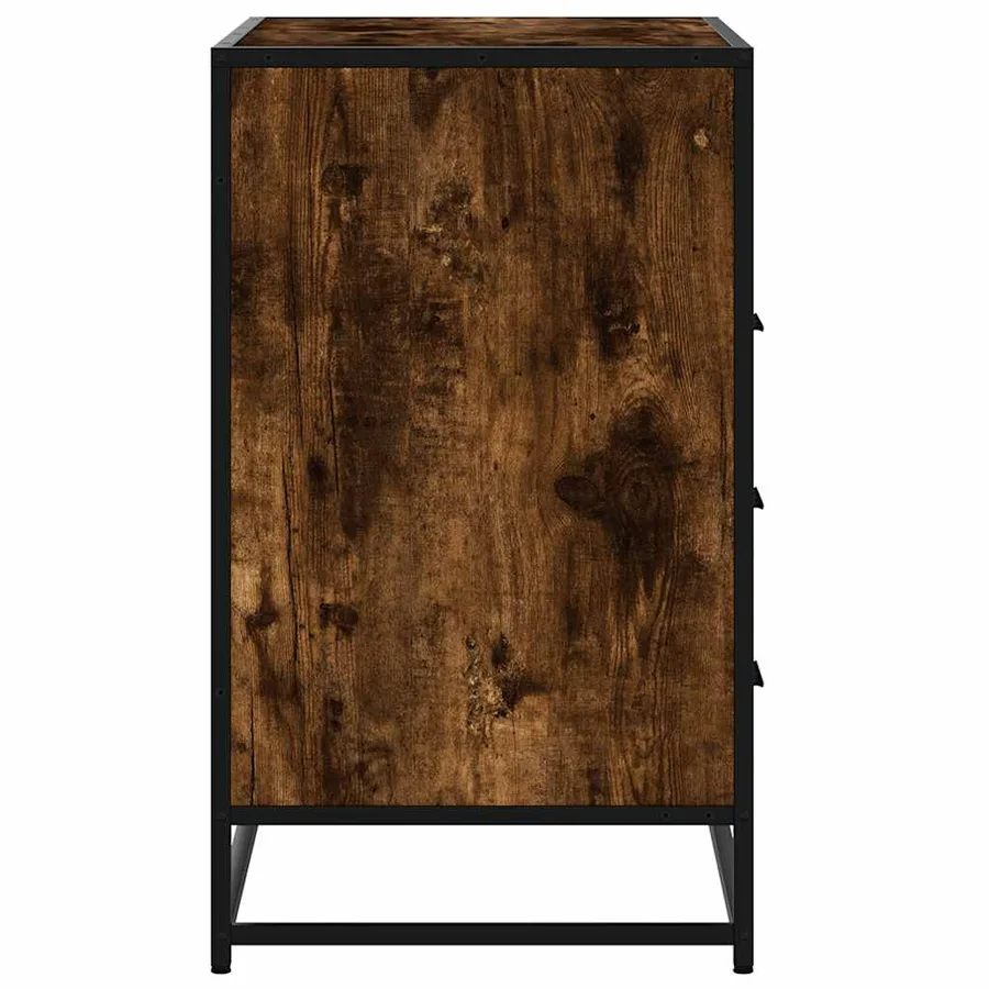 Commode chêne fumé 70x41x70 cm bois d'ingénierie - 6