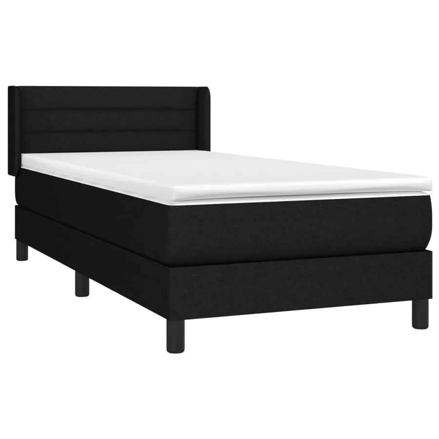Sommier à lattes de lit et matelas Noir 80x200 cm Tissu - 3