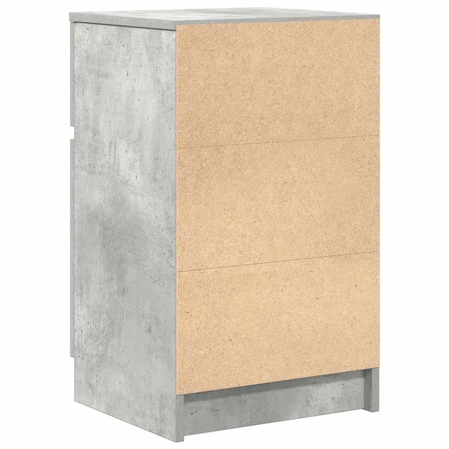 Tables de chevet 2 pcs gris béton 39x35x65 cm bois ingénierie - 9