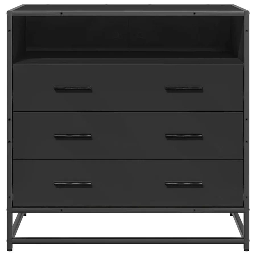 Commode noir 70x41x70 cm bois d'ingénierie - 4