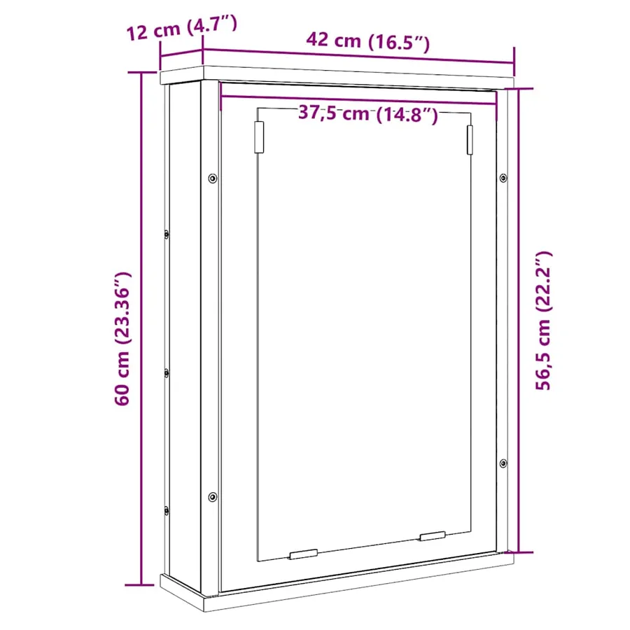 Armoire à miroir de salle de bain vieux bois bois d'ingénierie - 11