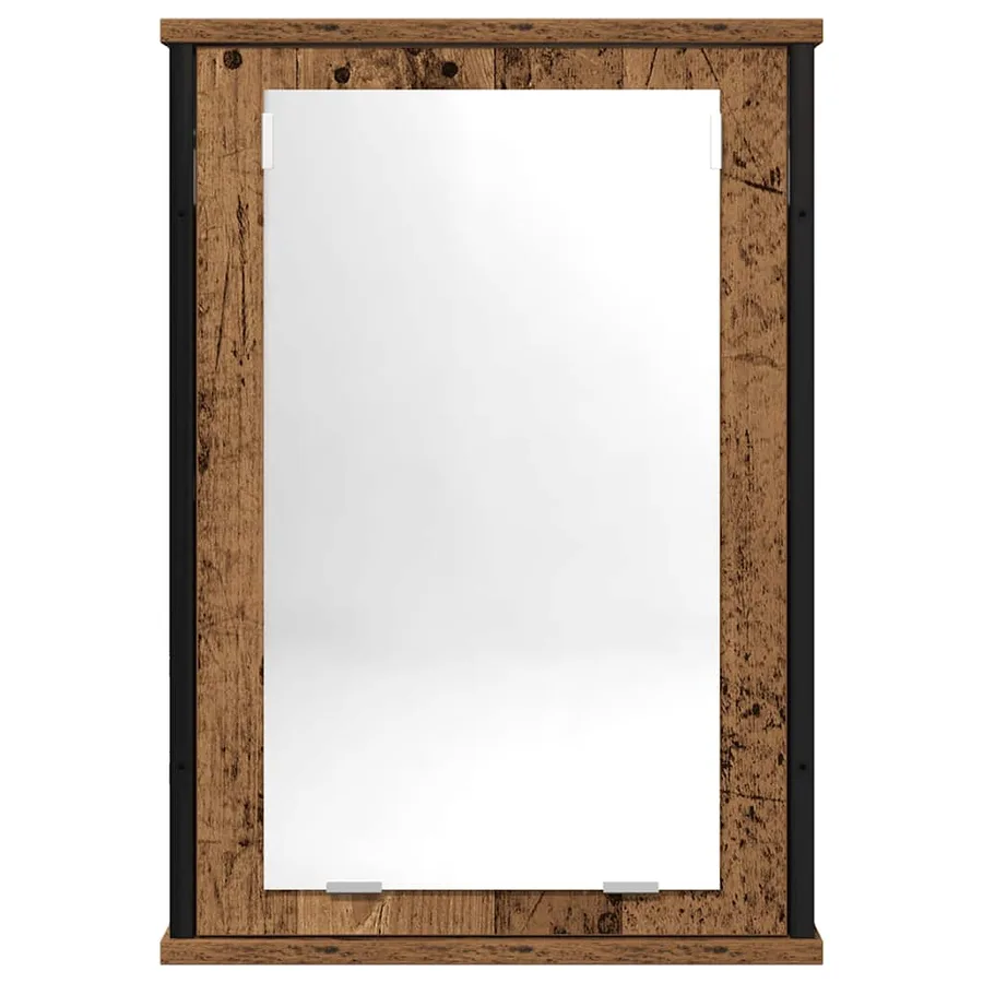 Armoire à miroir de salle de bain vieux bois bois d'ingénierie - 4