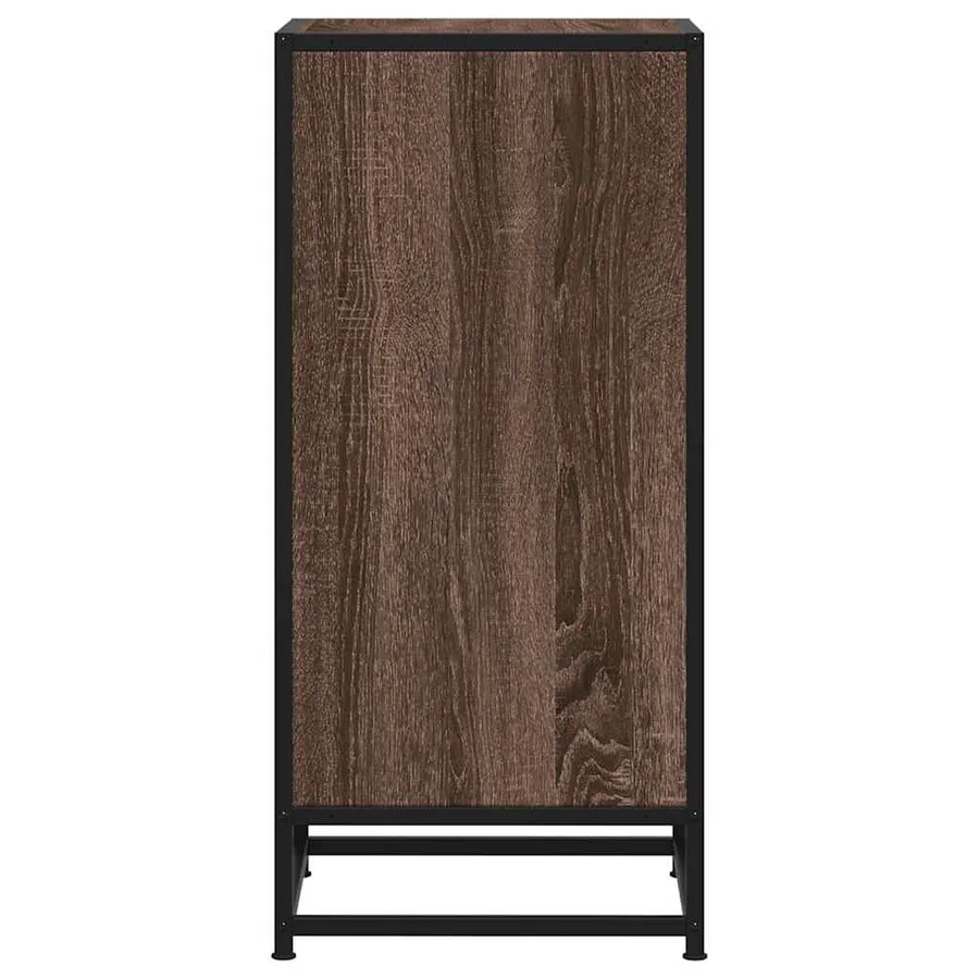 Buffet chêne marron 35,5x35x76 cm bois d'ingénierie et métal - 5