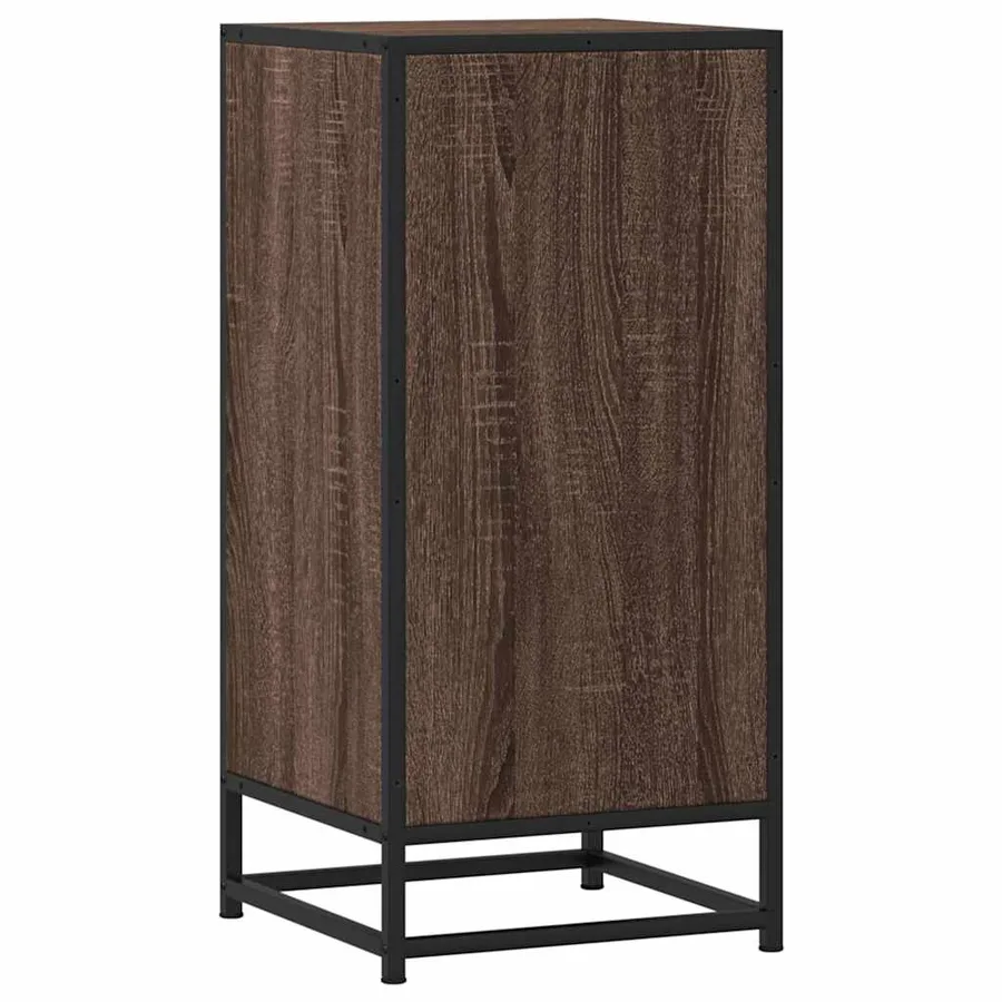 Buffet chêne marron 35,5x35x76 cm bois d'ingénierie et métal - 6