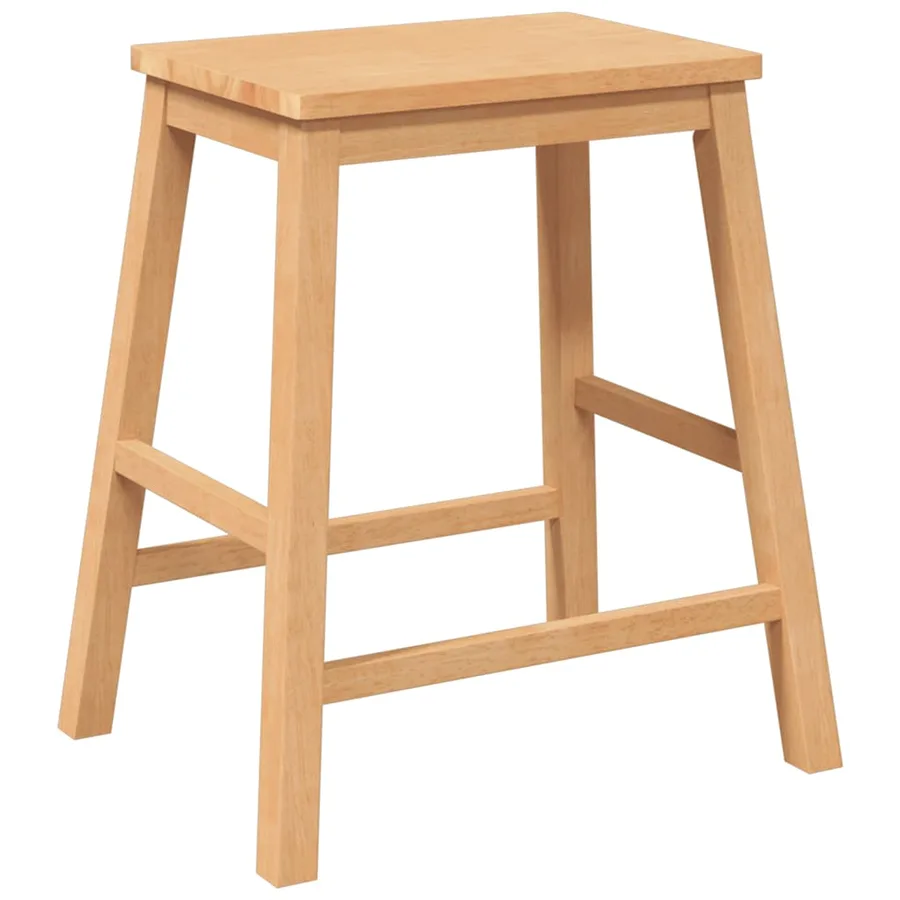 Chaises de bar lot de 2 bois massif d'hévéa - 4