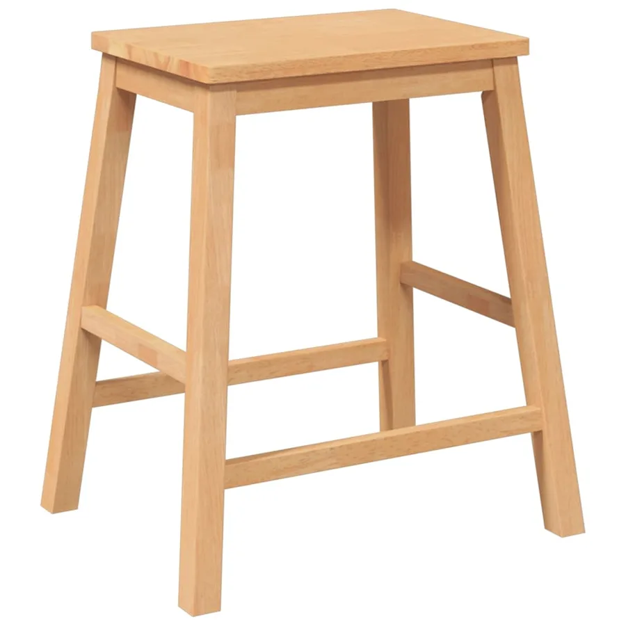 Chaises de bar lot de 2 bois massif d'hévéa - 7