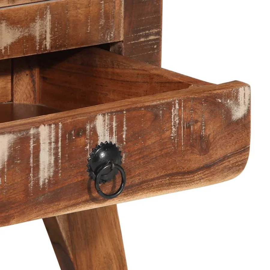 Table de chevet 2 pcs 37x32x50 cm bois massif de récupération - 7