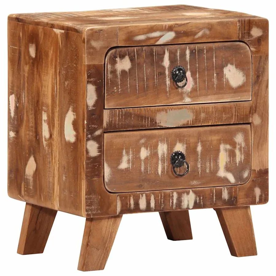 Table de chevet 40x32x46 cm bois massif de récupération