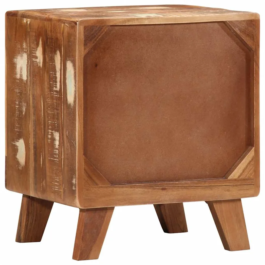 Table de chevet 40x32x46 cm bois massif de récupération - 4