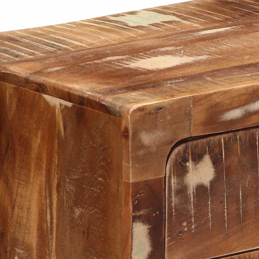 Table de chevet 40x32x46 cm bois massif de récupération - 6