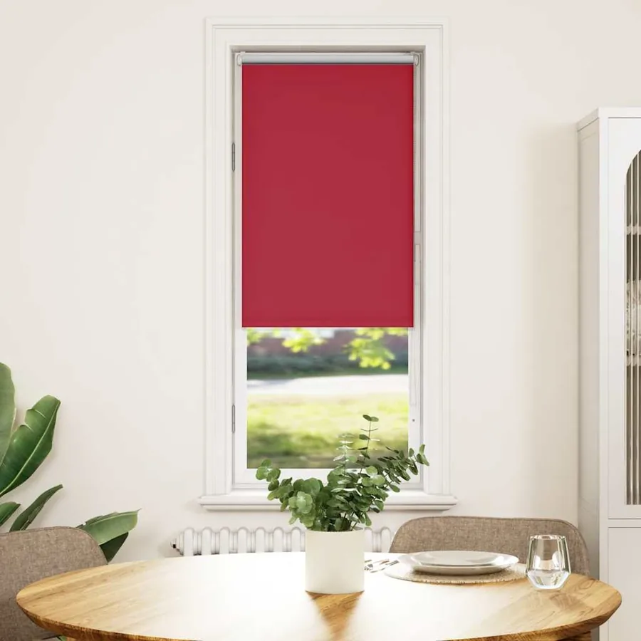Store enrouleur occultant rouge largeur du tissu 50,7 cm
