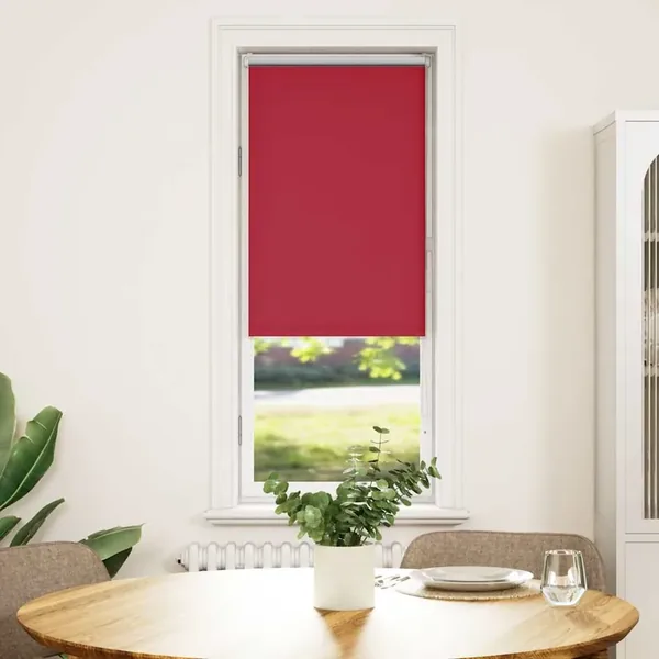 Store enrouleur occultant rouge largeur du tissu 50,7 cm