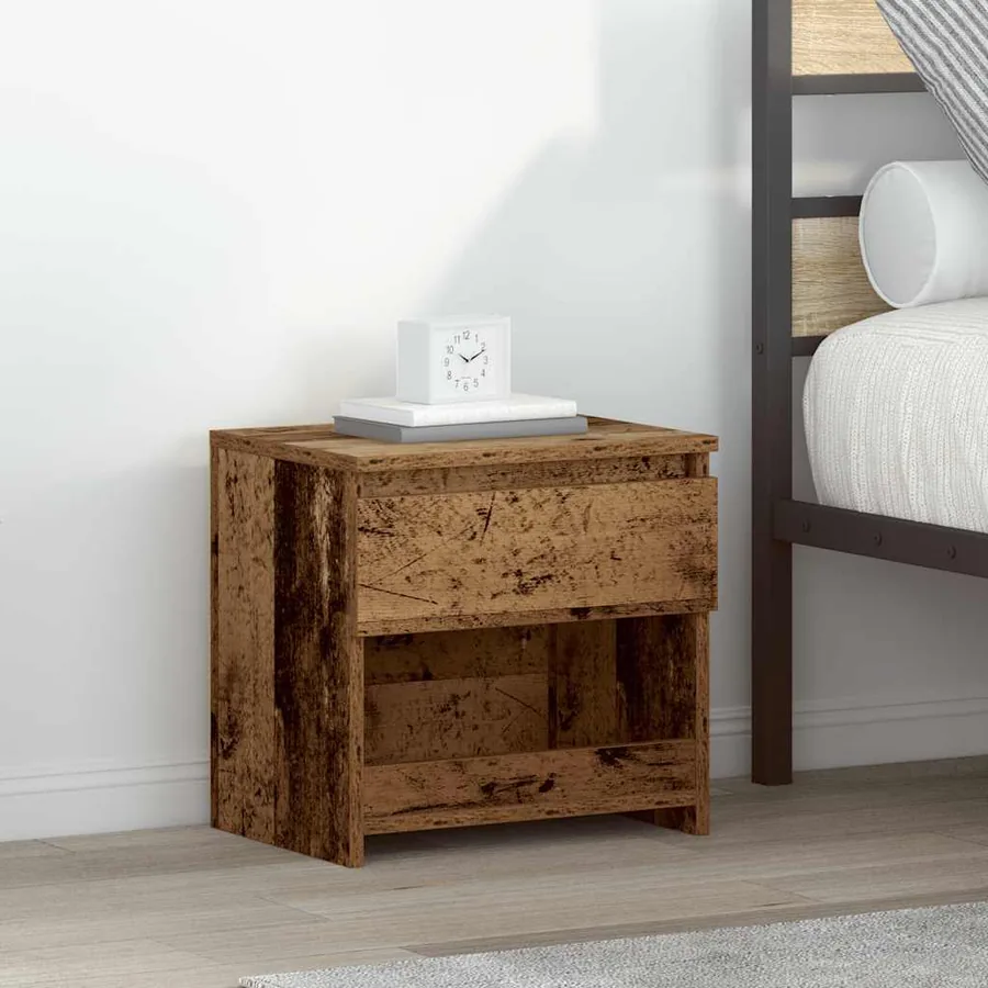 Tables de chevet 2 pcs vieux bois 40x30x39 cm bois ingénierie