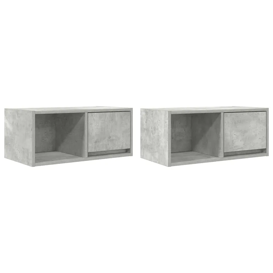 Meubles TV 2 pcs gris béton 60x31x25,5 cm bois d'ingénierie - 2