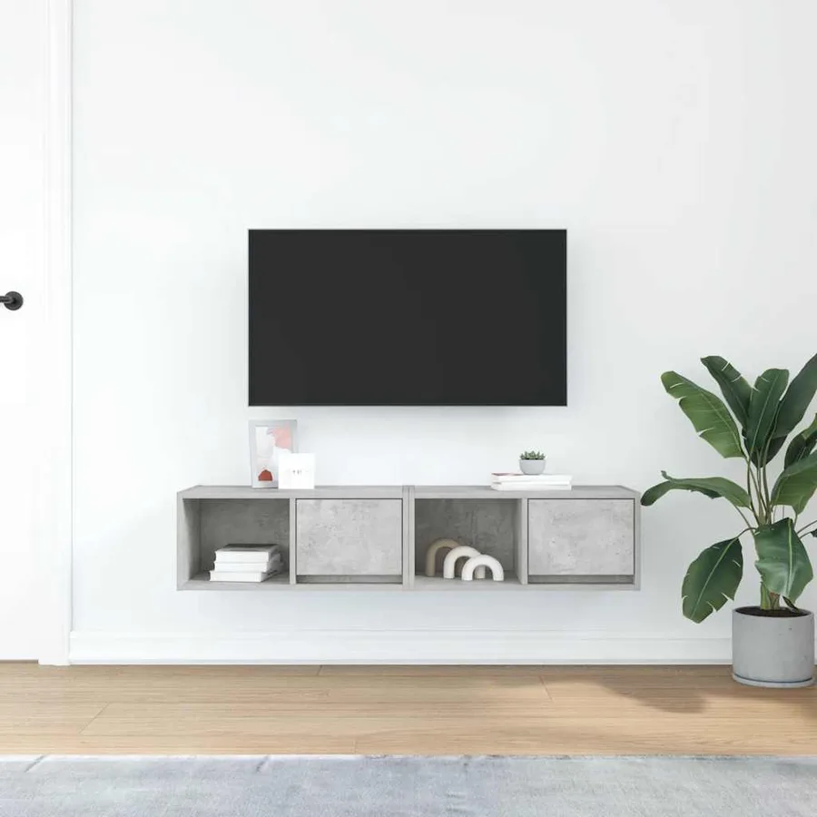 Meubles TV 2 pcs gris béton 60x31x25,5 cm bois d'ingénierie - 3