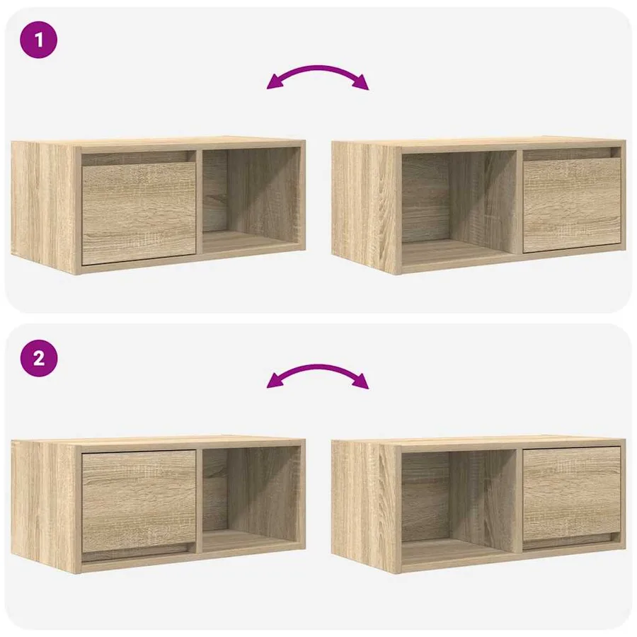 Meubles TV 2 pcs chêne sonoma 60x31x25,5 cm bois d'ingénierie - 10