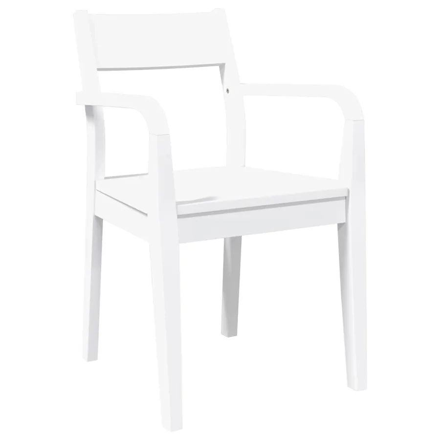 Chaises à manger 2 pcs blanc bois massif caoutchouc - 4