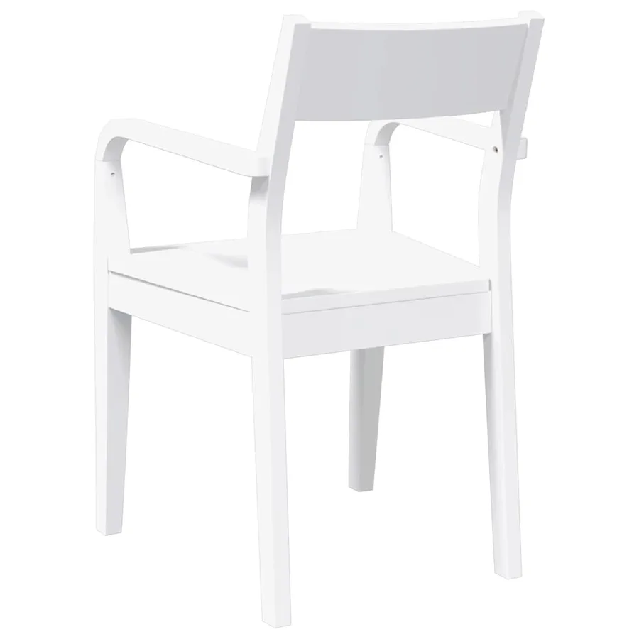 Chaises à manger 2 pcs blanc bois massif caoutchouc - 7