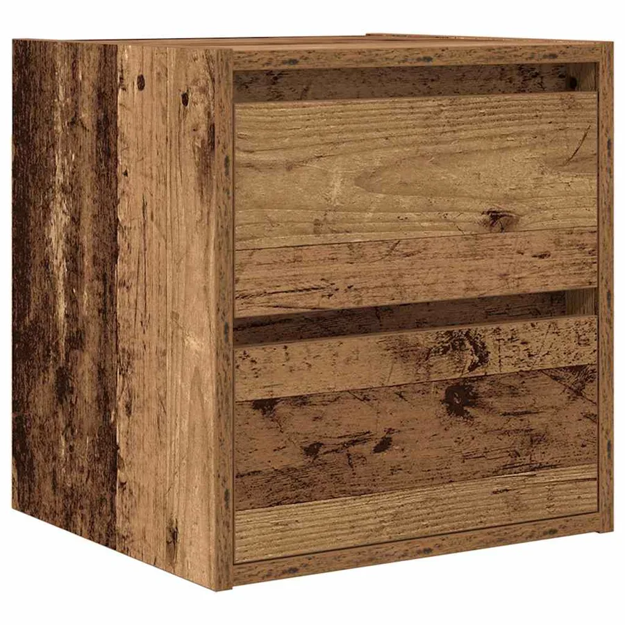 Table de chevet murale vieux bois 38x34x40 cm - 2