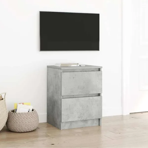 Meuble TV gris béton 40x35x54 cm bois d'ingénierie