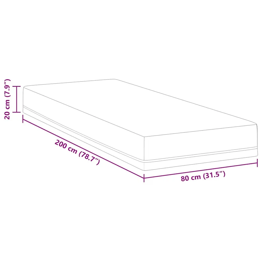 Matelas Blanc et Bleu 80 x 200 cm Tissu jacquard - 11