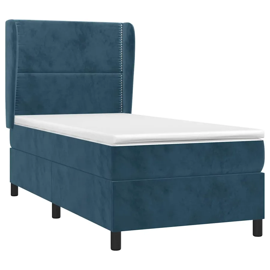 Sommier à lattes de lit avec matelas Bleu foncé 90x200 cm - 3
