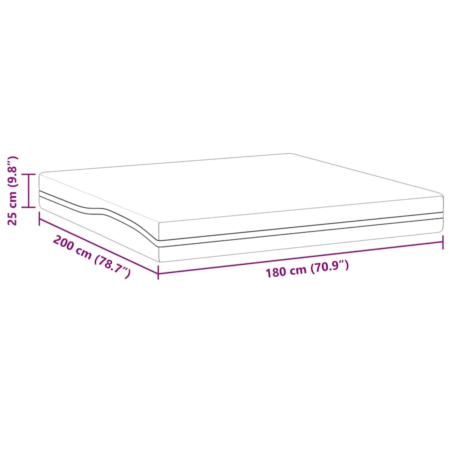 Matelas Blanc et Gris 180 x 200 cm Tissu jacquard - 12