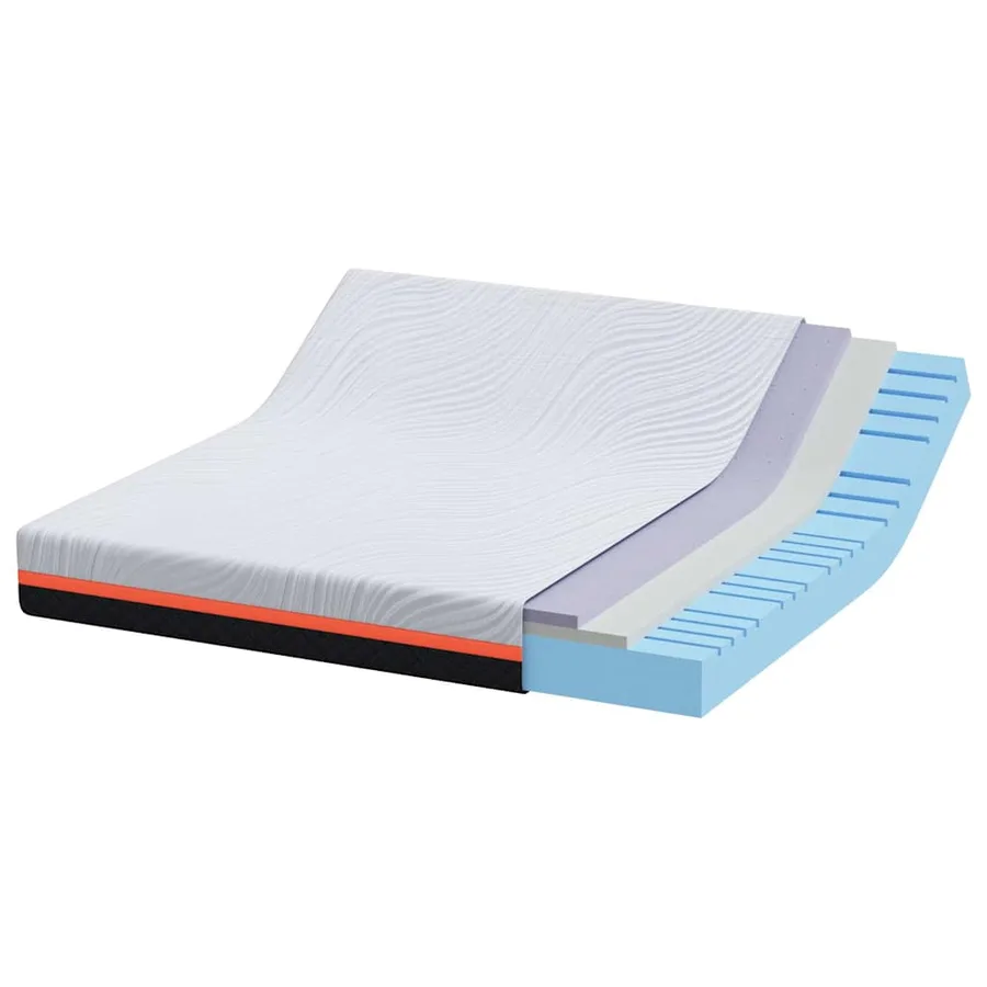 Matelas Blanc et Gris 180 x 200 cm Tissu jacquard - 4