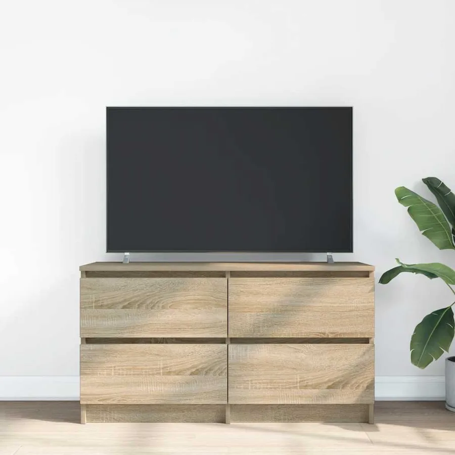 Meuble TV chêne sonoma 100x35x54 cm bois d'ingénierie - 3