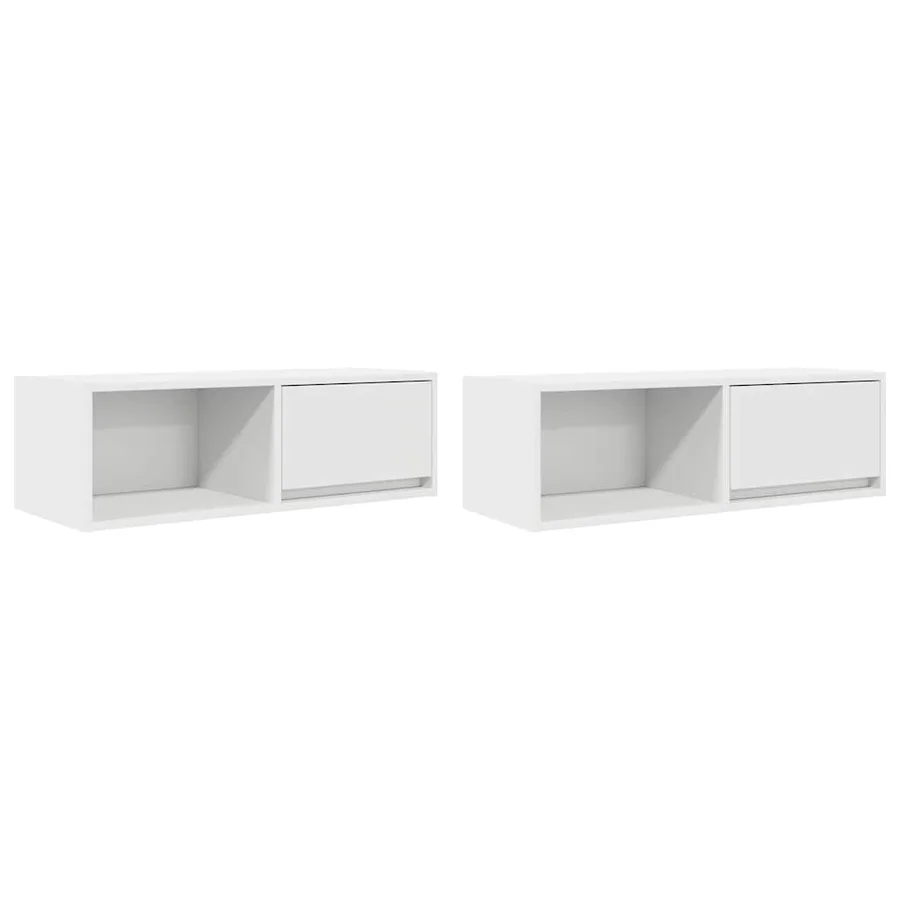 Meubles TV 2 pcs blanc 80x31x25,5 cm bois d'ingénierie - 2