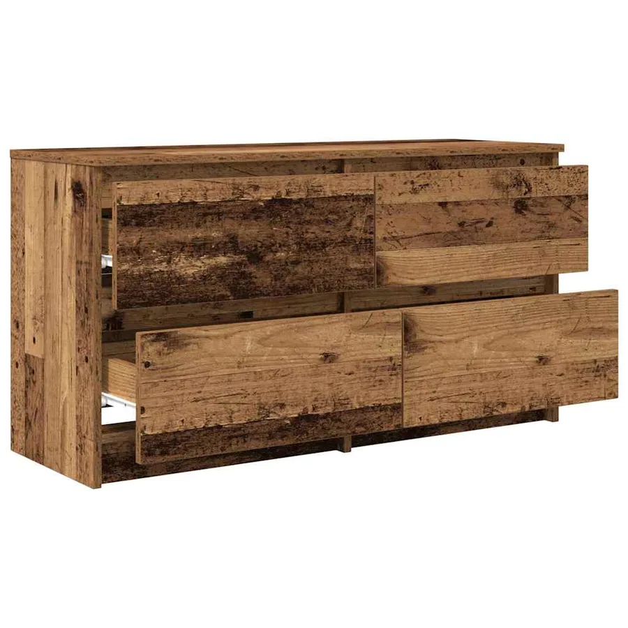 Meuble TV vieux bois 100x35x54 cm bois d'ingénierie - 5