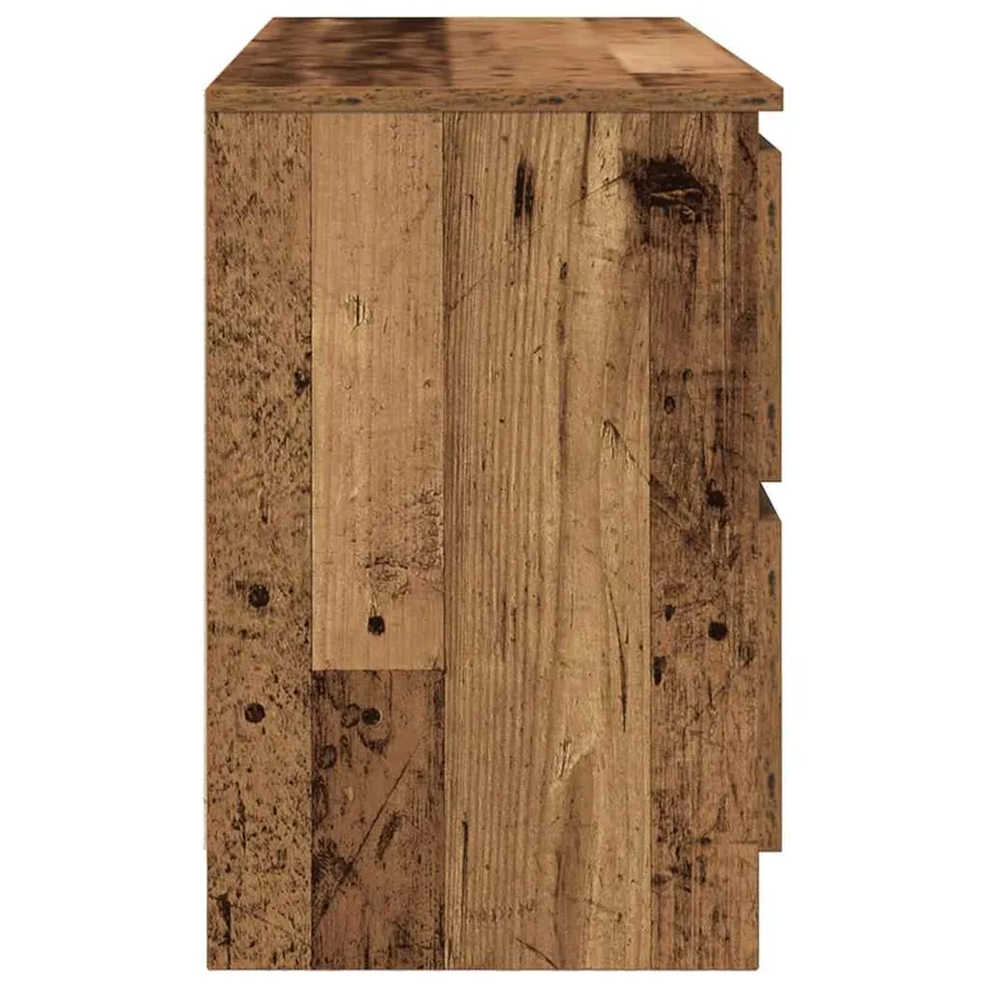 Meuble TV vieux bois 100x35x54 cm bois d'ingénierie - 7