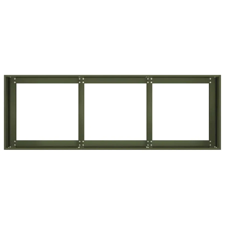 Jardinière vert olive 120x40x40 cm acier laminé à froid - 5