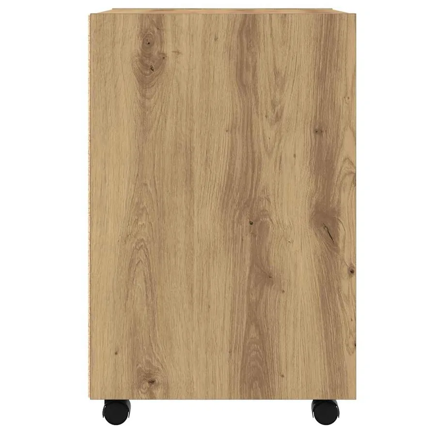 Armoire avec roues chêne artisanal 33x38x60cm bois d'ingénierie - 5