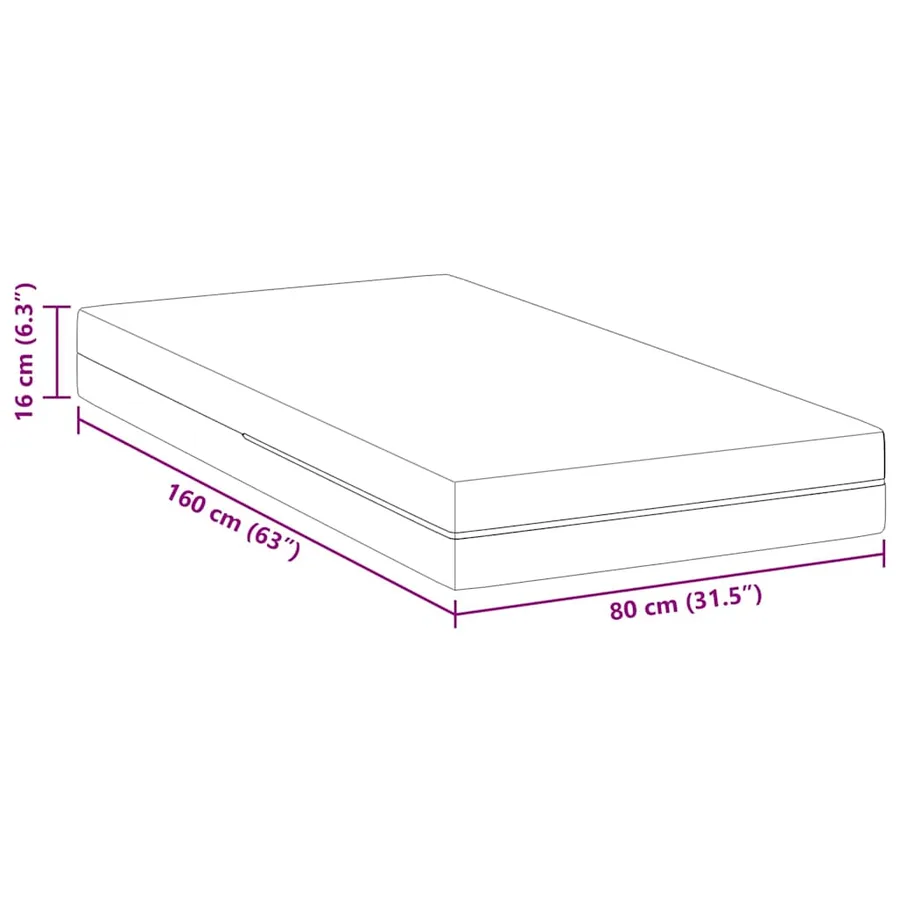 Matelas Moyennement ferme 80 x 160 cm Blanc - 11