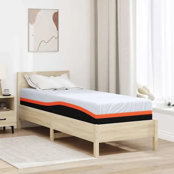 Matelas Blanc et Gris 70 x 200 cm Tissu jacquard