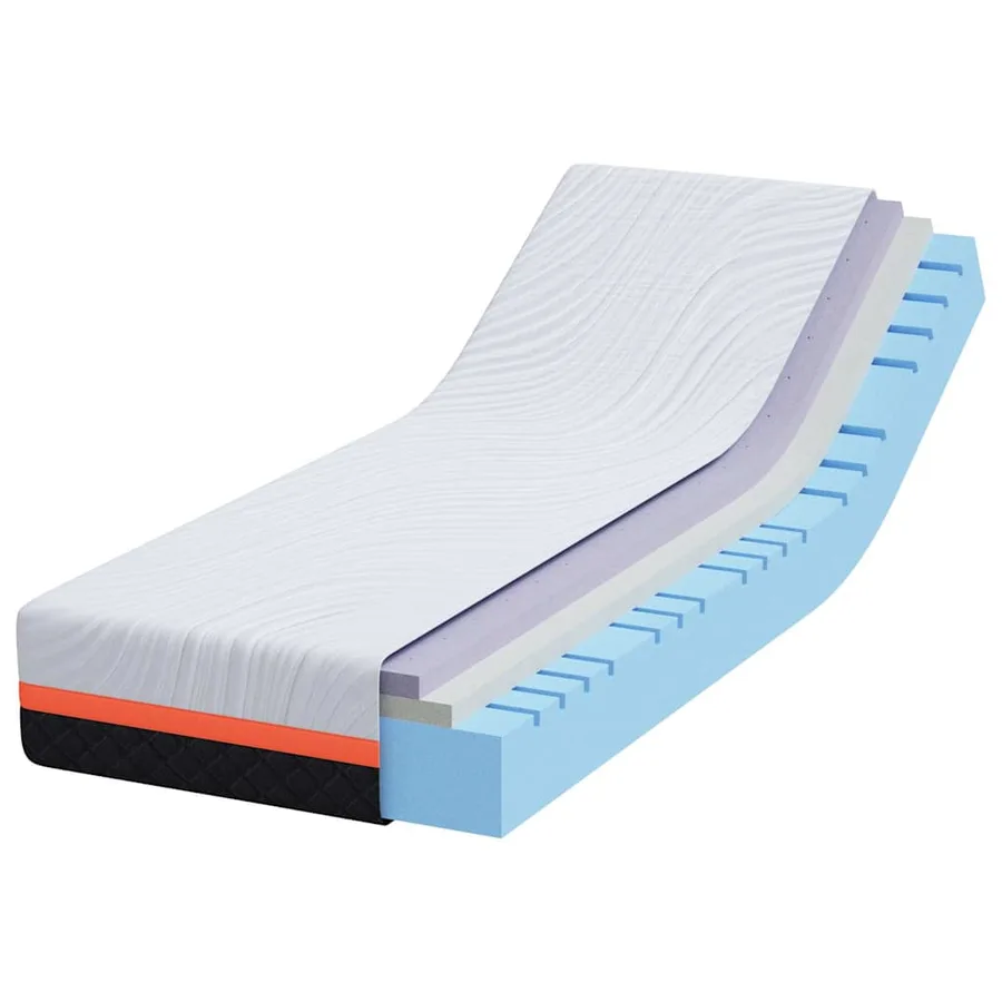 Matelas Blanc et Gris 70 x 200 cm Tissu jacquard - 3