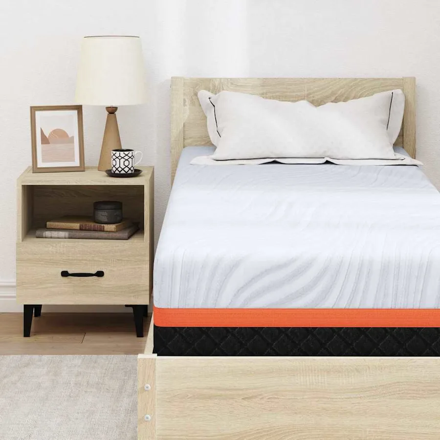 Matelas Blanc et Gris 70 x 200 cm Tissu jacquard - 7