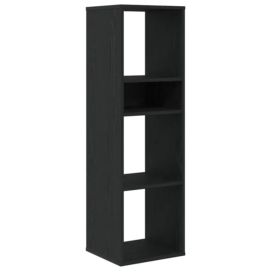 Bibliothèque noir 34x31x112 cm bois d'ingénierie - 2