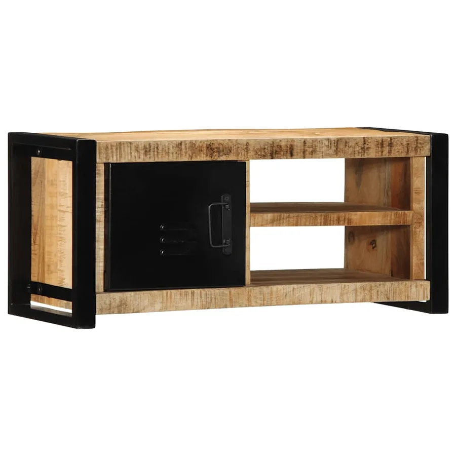 Meuble TV 80x30x35 cm bois massif de manguier brut - 12