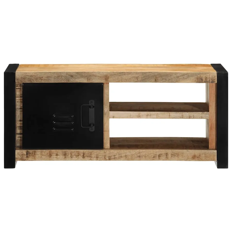 Meuble TV 80x30x35 cm bois massif de manguier brut - 3